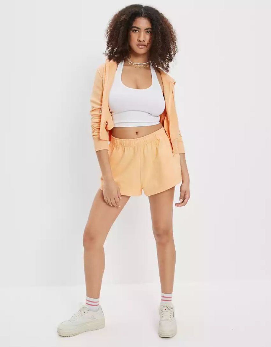 Shorts American Eagle AE Sun Set Knit Orange Femme | QXR-00560394